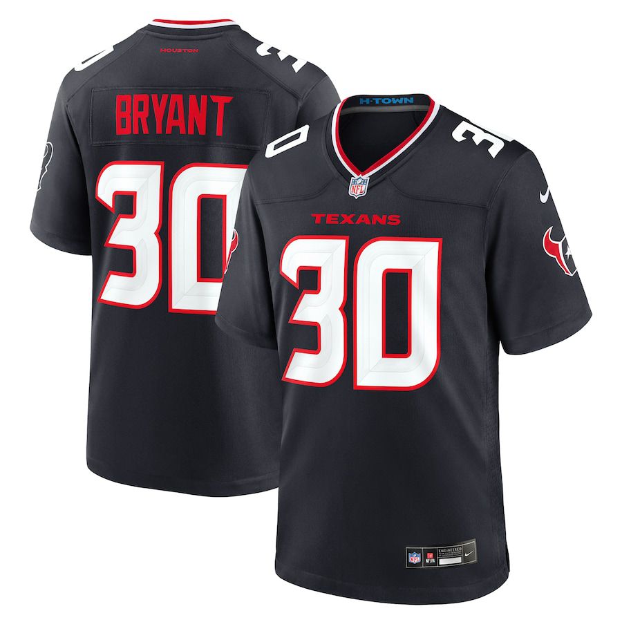 Men Houston Texans #30 Myles Bryant Nike Navy Team Game NFL Jersey->->NFL Jersey